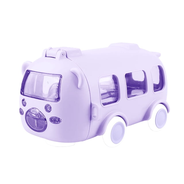 Bouteille d'Eau pour Enfants en Forme d'Autobus avec Paille, Conception Étanche Sans BPA pour l'École, les Sports Ou les Voyages, Sangle Ajustable Incluse