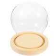 thumbnail image 2 of 1 Piece Display Case Dome For Preserved Flowers Clear Glass Spherical Square Base Valentine's Day Gift, 2 of 9