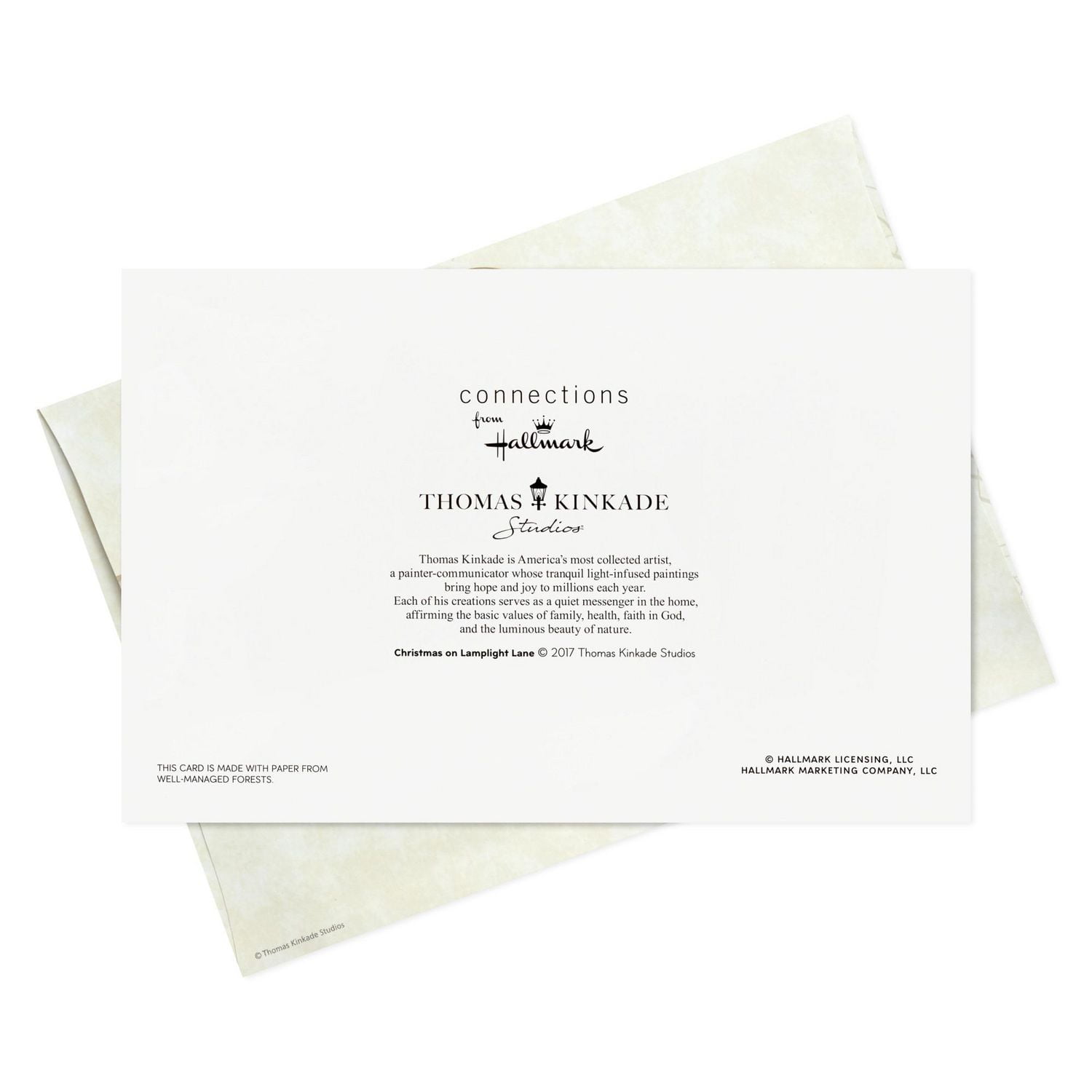 Boîte de cartes de Noël, Connections from Hallmark, « Lamplight Lane », Thomas Kinkade, paquet de 20 cartes