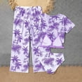 thumbnail image 4 of LYHaoo Girl's 4 Piece Swimsuits Tropical Print Halter Bikini Set Bathing Suits With Mesh Pants Sizes 11-12 Years, 4 of 6