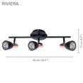thumbnail image 2 of Xtricity - Plafonnier 3 Têtes, Largeur 24.4 Pieds', de la Collection Riviera, Noir, 2 of 3