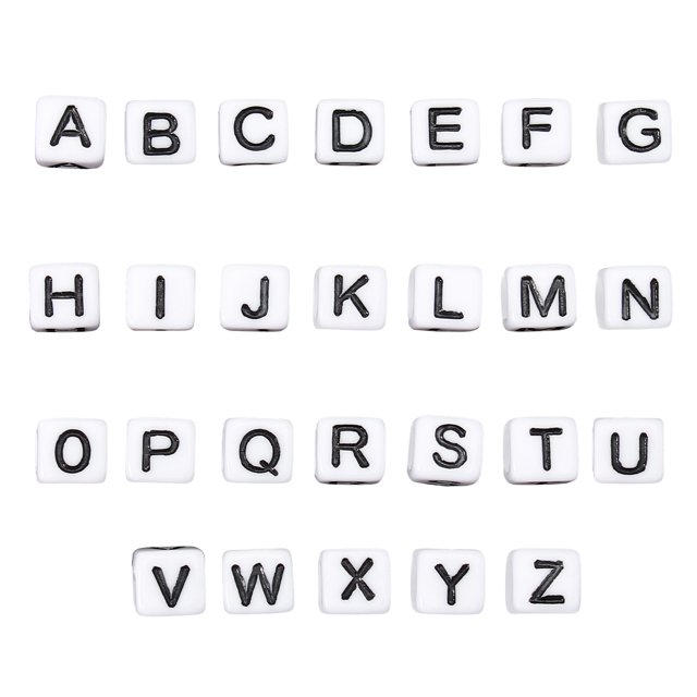 100Pcs English Letters Beads DIY Square Beads Children Acrylic Jewelry Accessory