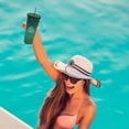thumbnail image 4 of TIELUTT Summer 710 800ml Reusable Cup with Lid and Straw Cold Drink Cup with Straw Clear Cup Camping Kitchen Cups Glasses 32 Can Shaped Glass Cups Drinking Set up Glass with Measurements 5 Ounce, 4 of 8