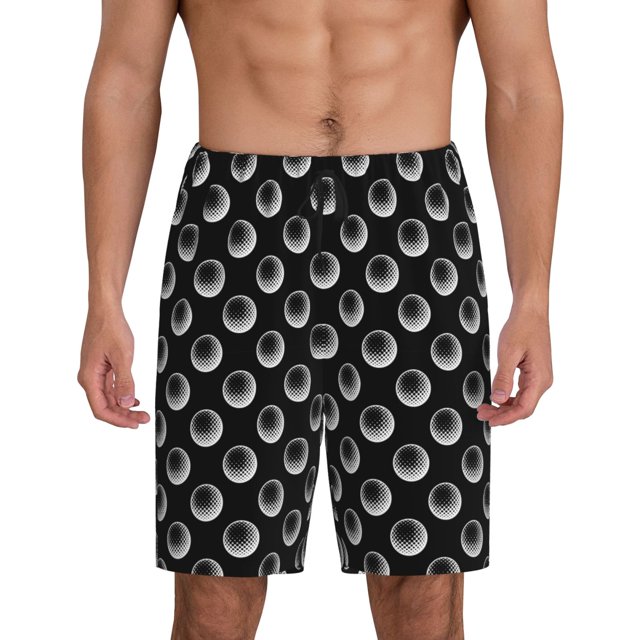Lsque Balles de Golf Shorts de Pyjama pour Hommes, Short de Pyjama, Coton Ultra-Doux Tricoté-4TG