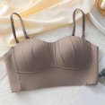 thumbnail image 1 of JGGSPWM Woman's Lingerie Small Breasts Gathered Top Support Back Comfort Bra Breathable Daily Bras Brown M, 1 of 4
