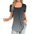 thumbnail image 3 of Pompotops Femmes Mode Imprimé Décontracté Col en V Manches Courtes T-Shirt Ample Blouse Hauts, 3 of 6