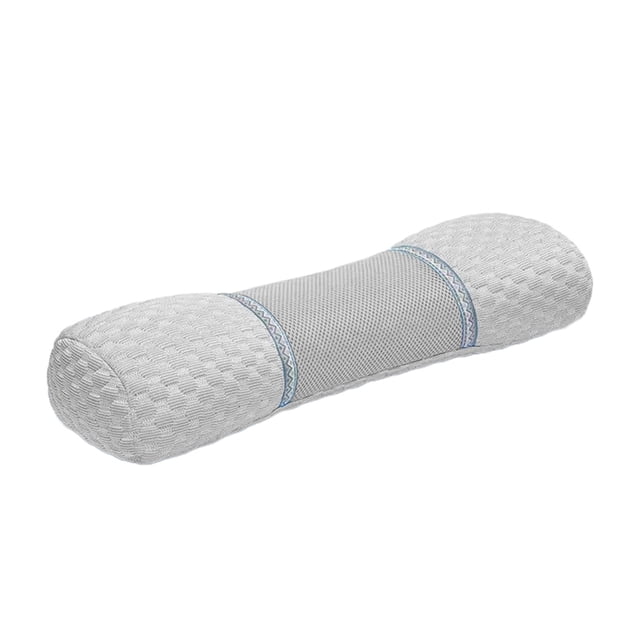 Neck Support Pillow Gray, Ergonomic Cervical Pillow with Memory Foam, Contoured Design for Side and Back Sleepers, Breathable Removable Cover for Pain Relief, 19.6x4.7x3.9 Inches