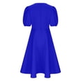 thumbnail image 4 of Pisexur Robes d'Invitée de Mariage pour Femmes à Manches Bouffantes, Robes Décontractées, Robe de Fête à Col en V à Motif Floral avec Poches, Robe de Cocktail, Unie, Grande Taille, Robes de Retour à la Maison, 4 of 6