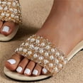 thumbnail image 4 of Cameland Pearl Flip Flops New Summer Oversized Flat Bottomed Round Toe Sandals, 4 of 8