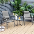 thumbnail image 4 of Costway 3PCS Patio Bistro Furniture Set Adjustable Back Stackable Chairs Grey, 4 of 10