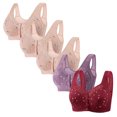 thumbnail image 1 of LOVZFMLL Bras for Women 5pc Woman's Comfortable Lace Breathable Bra Underwear No Rims Pink S, 1 of 8