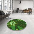 thumbnail image 4 of Ahgly Company Tapis d'Intérieur Lavable à la Machine, Carré, Transitionnel, Vert Forêt Sombre, Tapis de Zone, 4 Pieds Carré, 4 of 7