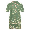 thumbnail image 3 of Jamicy Pyjama d'Halloween pour Femmes, Mode Décontractée, Imprimé, Haut à Manches Courtes avec Col à Revers et Short, Ample et Confortable, Ensemble de Pyjama pour la Maison, 3 of 4