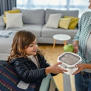 Large Plastic Food Storage Containers with Lids, Double Layered, 5-Compartment, Leak-Proof, Microwave & Dishwasher Safe, for Office, Picnic, Lunch, Bento, Salad, Fruit, Snacks, Vegetables