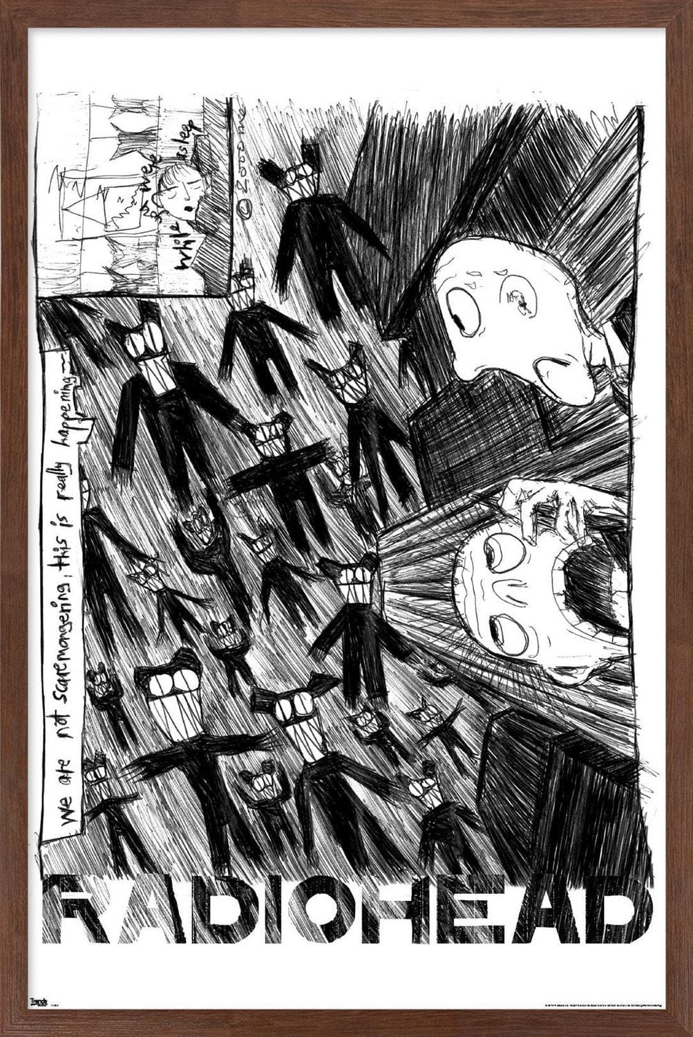 Radiohead - Scribble Wall Poster, 14.725" x 22.375" Framed