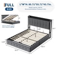 thumbnail image 2 of Lift Up Storage Bed Frame, Velvet Upholstered Hydraulic Platform Bed with Storage Headboard, Sturdy Wooden Slats Support, No Box Spring Needed, 2 of 9
