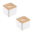 thumbnail image 1 of Oleegame 2PC Spoon And Lid Rest Wooden Tissue Box With Multiple Of Tissue Storage Container Pink, 1 of 3
