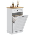 thumbnail image 1 of HOMCOM Modern Laundry Cabinet with Removable Basket and Drawer, White, 1 of 10
