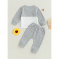 thumbnail image 4 of Fortune 0-3T Toddler Baby Boy Waffle Clothes Patchwork Sweatshirt Pullover Long Pants Infant Fall Winter Outfits, 4 of 6