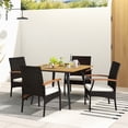 thumbnail image 2 of Gymax 5PCS Patio PE Wicker Dining Set Table and Chairs w/ Cushions 1.9'' Umbrella Hole, 2 of 6
