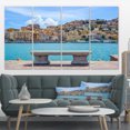 thumbnail image 1 of Banc de Bord de Mer à Port Santo Stefano - Grande Toile d'Art de Bord de Mer, 1 of 3