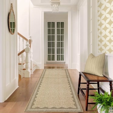 YUSAZENS Runner Rug 2x6 Modern Washable Low Pile Non-Slip Solid Carpet for Hallway Entryway Laundry Room Bedroom Linen
