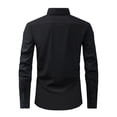 thumbnail image 3 of RXIRUCGD Chemise Cardigan pour Homme, Mode, Uni, Col Rabattu, Haut de Bureau, Chemise à Boutons, Noir, Taille : TP, 3 of 8