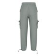 thumbnail image 4 of XZNGL Casual Pants for Men, Cotton Linen Blend Drawstring Elastic Waist Multi Pocket Cargo Style, Low Rise, Straight Leg, Breathable Summer Winter Wear, 4 of 6