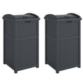 thumbnail image 1 of Suncast 30-Gallon Hideaway Outdoor Trash Waste Bin, Cyberspace (2 Pack), 1 of 12