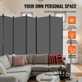 thumbnail image 2 of KFFKFF Room Divider, 6 Panel Room Divider, Folding Privacy Screen and Portable Partition Divider for Room Separation, Freestanding Room Partitions for Office, Bedroom, Study, Grey, 2 of 9