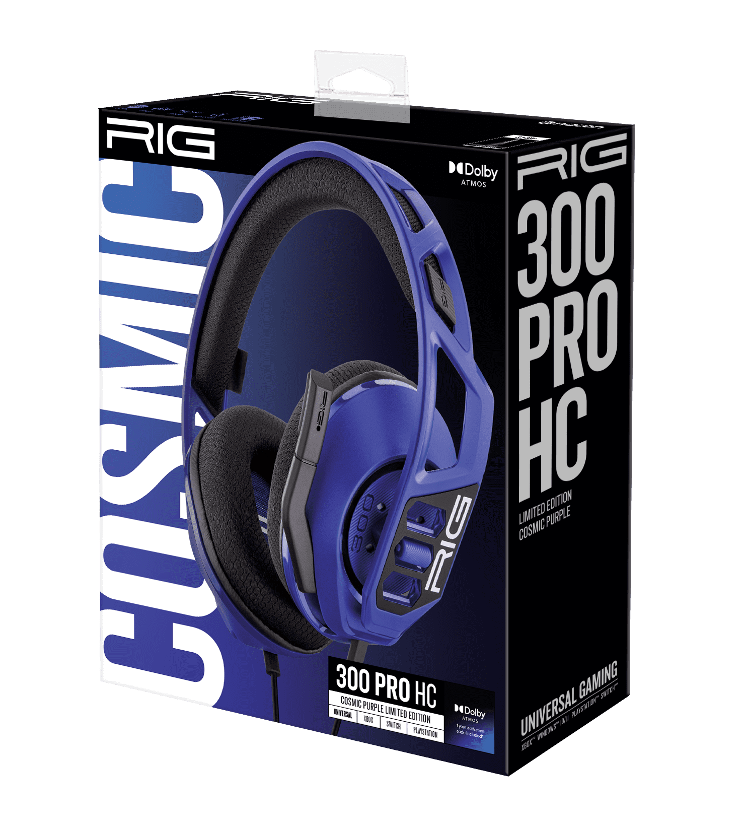 CASQUE DE JEU FILAIRE UNIVERSEL RIG 300 PRO HC POUR PLAYSTATION 4|5, XBOX SERIES X|S ET PC, VIOLET COSMIQUE