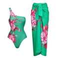 thumbnail image 1 of Maillot de Bain une Pièce pour Femmes avec Jupe de Plage, Paréo, Imprimé Floral Rétro, Ensemble Bikini Deux Pièces, 1 of 5