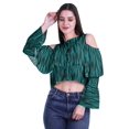 thumbnail image 2 of Moomaya Plus Size Cold Shoulder Top Printed Ladies Tops Blouses Women Party Tops, 2 of 4