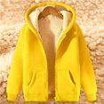thumbnail image 2 of Womens Sherpa Jacket, Comdrip Womens Winter Daily Solid Zipper Neck Long Sleeve Pockets Sweatshirt Tops Warm Jacket Womens Zip Up Sweatshirt Yellow XL, 2 of 3