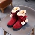 thumbnail image 2 of MIASHUI Girls Winter Warm Snow Boots Solid Color Side Zipper Thick Soles Shoes,Red,3.5-4 Years, 2 of 4