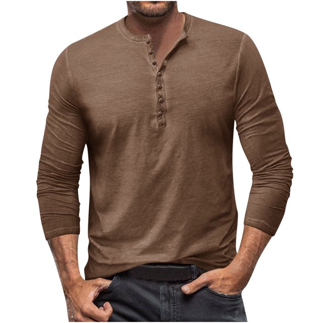 Birdeem Chemise Décontractée pour Hommes, Col en V, Manches Longues, Respirante