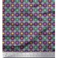 thumbnail image 1 of Soimoi Polyester Crepe Fabric Floral Mandala Printed Craft Fabric by The Yard 52 Inch Wide, 1 of 3