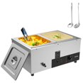 thumbnail image 1 of VEVOR 2-Pan Commercial Food Warmer, 2 x 12QT Electric Steam Table, 1500W Professional Countertop Stainless Steel Buffet Bain Marie with 86-185°F Temp Control for Catering and Restaurants, Silver, 1 of 9