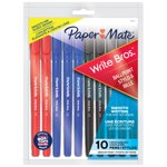 Paper Mate Write Bros. Stylos à bille, point moyen (1.0 mm), Couleurs assorties, 10 Nombre