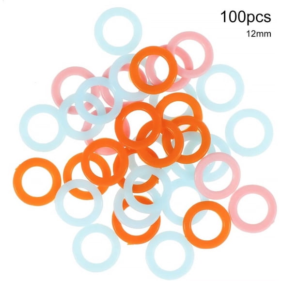 serony 100pcs Stitch Maker Ring Knitting Crochet Plastic Locking Ring Knitting Assistant Tool, Medium