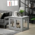 thumbnail image 2 of PawHut Dog Crate Furniture, Dog Kennel Side End Table, Grey, 2 of 10