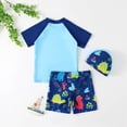 thumbnail image 5 of Sunnyoo Little Boys Cartoon Dinosaur Print Short Sleeve Rash Guard Swimsuit, 2-Piece, 5 of 5