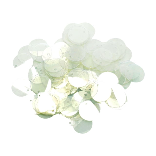 KLKCMS 130 Pcs Paillettes Rondes Amples 16 mm pour Fabrication de Bijoux Vêtement Robe de Mariée Transparent