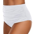 thumbnail image 3 of Women‘s Ruched Shirred Swim Shorts Quick Dry High Waist Tummy Control Summer Shorts Elastic Waistband Swimsuit Briefs, 3 of 7