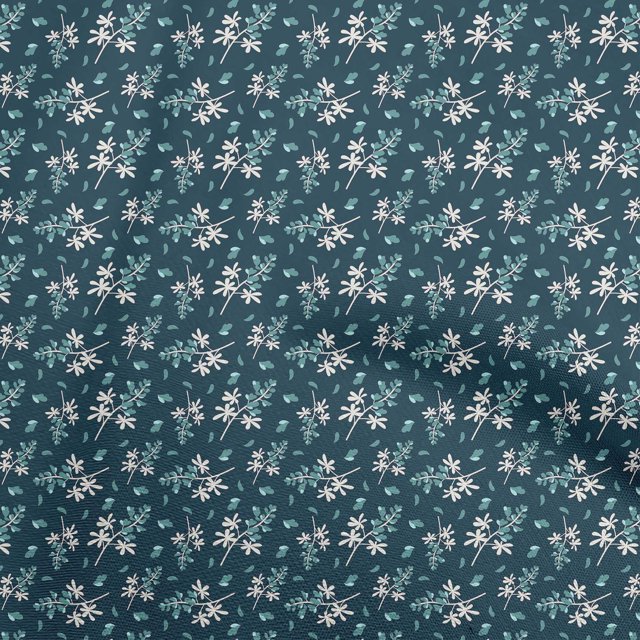 Oneoonetissu en Viscose Chiffon Bleutissu pour Enfantstissu Floral pour Couturetissu d'Artisanat Imprimé au Mètre42 Pouces de Large
