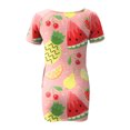 thumbnail image 5 of SMihono Summer Plus Size Dress for Women 2023 Manches Courtes Mode Dégradé Fleurs Imprimé Taille Robe de Soleil V-Cou Mini Robe, 5 of 5