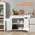 thumbnail image 4 of HOMCOM Rolling Kitchen Island with Storage, Kitchen Cart with Wood Top, 4 of 10
