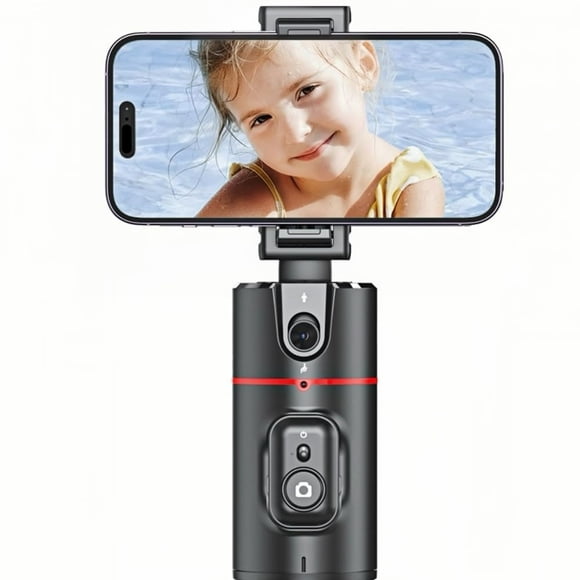 YOPTOP 360Rotation Face Auto Tracking Tripod 4‘‘-7‘‘ Phone Holder with Remote Selfie Stick No App Gesture Control for Vlog Tiktok Live Stream Compatible with iPhone Android. FA-CE,With Light