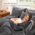 thumbnail image 4 of Bare Home Organic Percale Sheet Set - 300 Thread Count - 100% Organic Cotton - Twin XL, Gray, 4 of 7