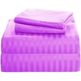 thumbnail image 1 of 1200 Thread Count 100% Egyptian Cotton 3-Piece Fitted Sheet ( 1 Fitted Sheet + 2 Pillow Covers) 15 Inches Deep Pocket Size Stripe Pattern, 1 of 4